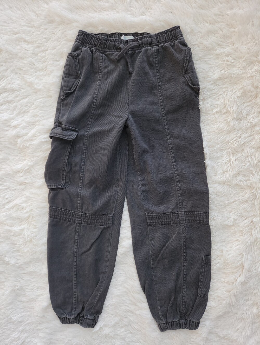 Charcoal Gray Corduroy Jogger Cargo Pants Girls Size 9-10 Years